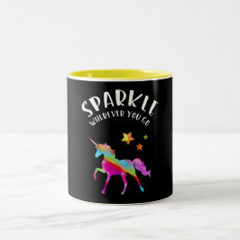 Taza Bicolor Unicornio - chispa. Refranes lindos. Acuarela Art.