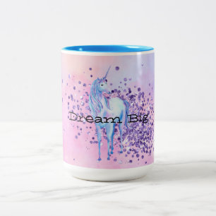 Taza Bicolor Unicornio de espuma morada