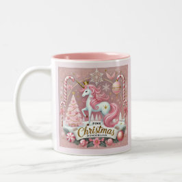 Taza Bicolor Unicornio de la Tierra de las Maravillas de Navida