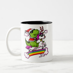 Taza Bicolor Unicornio del montar a caballo de Santa del