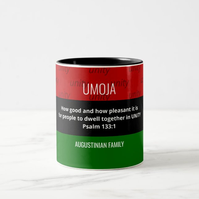 Taza Bicolor Unidad UMOJA personalizada Kwanzaa (Centro)