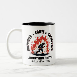 Taza Bicolor Unique Firefighter or Fireman Coffee Superpower