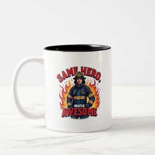 Taza Bicolor Unique Volunteer Firefighter With Red Text (Izquierda)