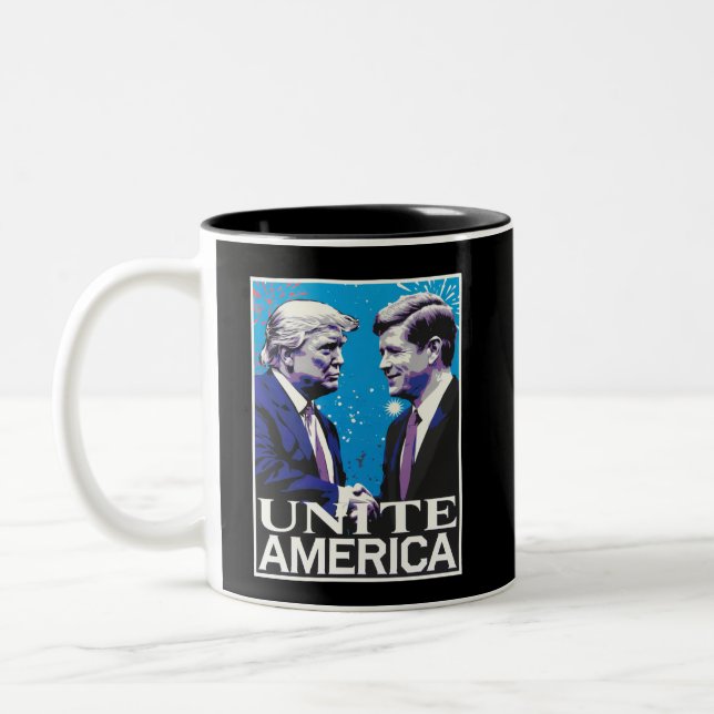 Taza Bicolor Unir a Estados Unidos con un Trump icónico (Izquierda)