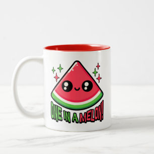 Taza Bicolor ¡Uno En Un Melón! Cute Watermelon Pun