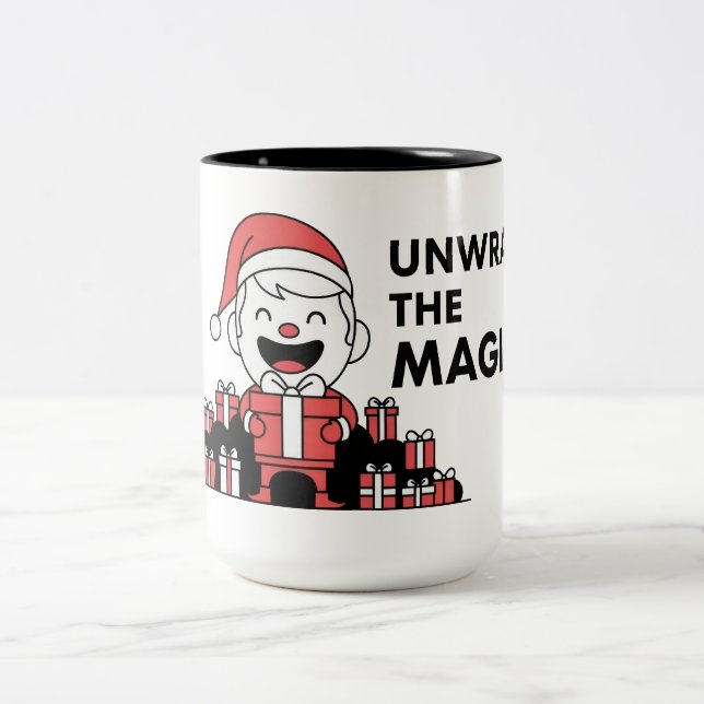 Taza Bicolor Unwrap the Magic Christmas (Centro)