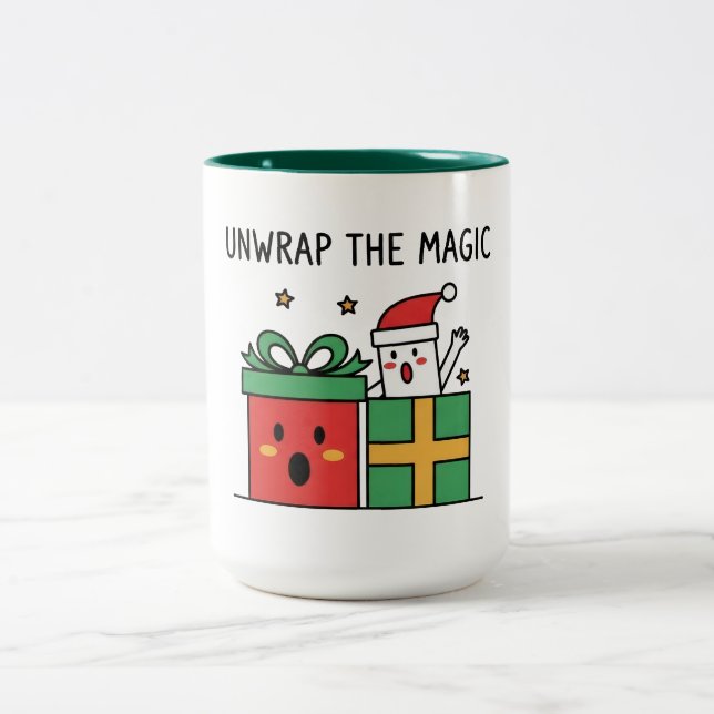 Taza Bicolor Unwrap the Magic Christmas (Centro)