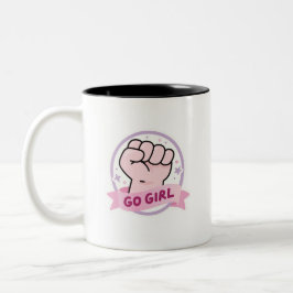 Taza Bicolor Uplifting Girl Power Empowerment Two-Tone Coffee