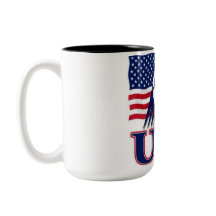 USA Flag & Soccer Ball Two-Tone Mug – Patriotic Sp