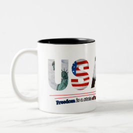 Taza Bicolor "USA – Freedom Is a State of Mind"