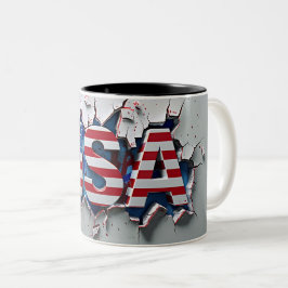 Taza Bicolor USA Mug, 4th of July Mug, Independence Day