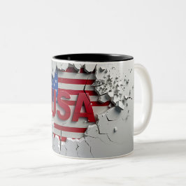 Taza Bicolor USA Mug, 4th of July Mug, Independence Day