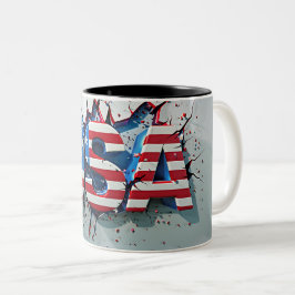 Taza Bicolor USA Mug, 4th of July Mug, Independence Day