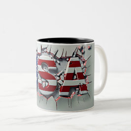 Taza Bicolor USA Mug, 4th of July Mug, Independence Day