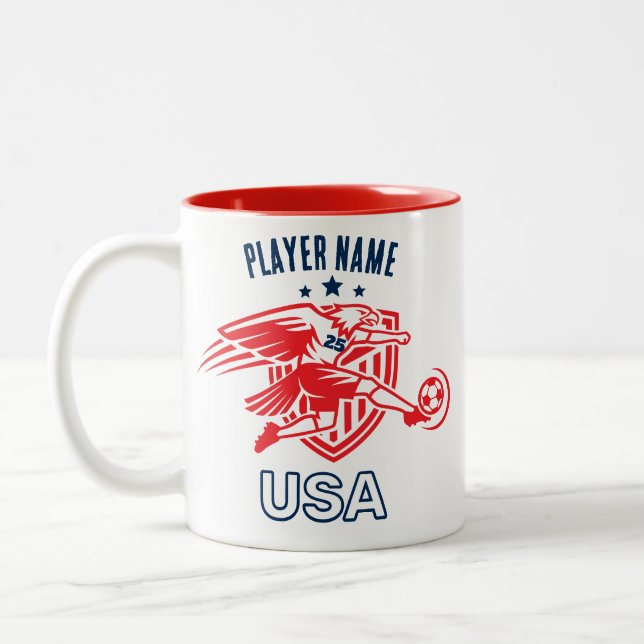 Taza Bicolor USA Soccer Eagle National Team Patriotic Action (Izquierda)