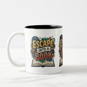 Taza Bicolor Usa tu historia: Escape a una edición de libros
