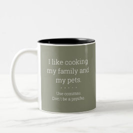 Taza Bicolor Usar Commas - Grammar Rule Mug - Olivo