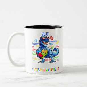 Taza Bicolor Uso Azul Para Concienciar Sobre El Autismo De Mi G