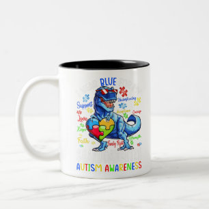 Taza Bicolor Uso Azul Para Concienciar Sobre El Autismo De Mi N