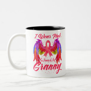 Taza Bicolor Uso El Rosa En Memoria Del Cáncer De Mama De Mi Ab
