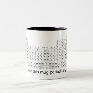 Taza Bicolor Uso esta mugre periódicamente tabla periódica de