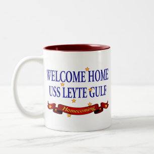 Taza Bicolor USS Leyte Gulf casero agradable