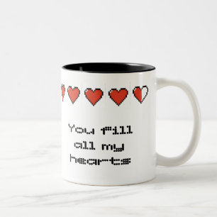 Taza Bicolor Usted llena todos mis corazones