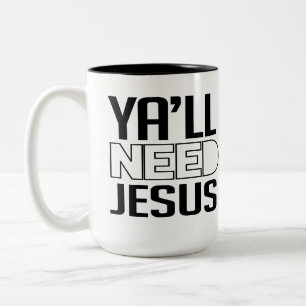 Taza Bicolor Ustedes Necesitan a Jesús