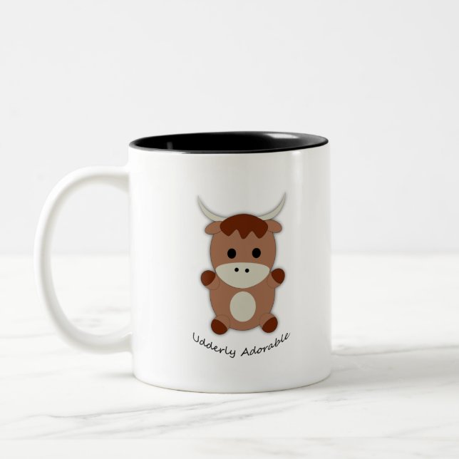 Taza Bicolor Vaca adorable y desordenada (Izquierda)