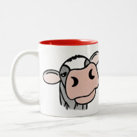 vaca de dibujos animados negra blanca rosa beso gr