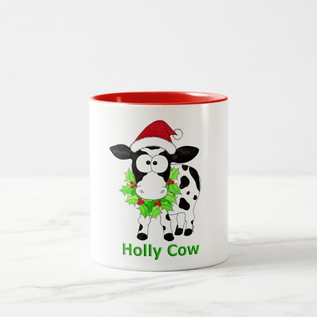 Taza Bicolor Vaca de Navidades curos (Centro)