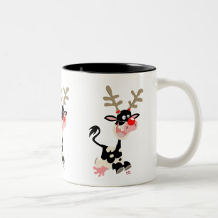 Taza Bicolor Vaca Personalizado descubierta como reno