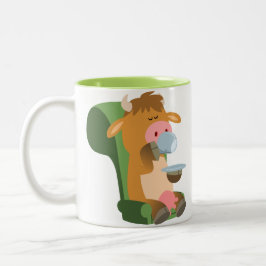 Taza Bicolor Vaca Personalizado y buen cuppa