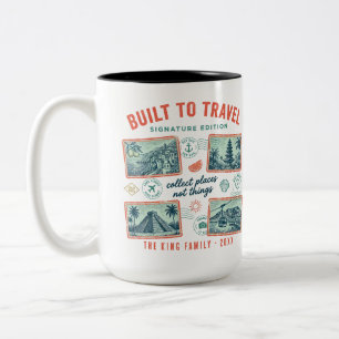 Taza Bicolor Vacaciones con apellido de familia personalizado