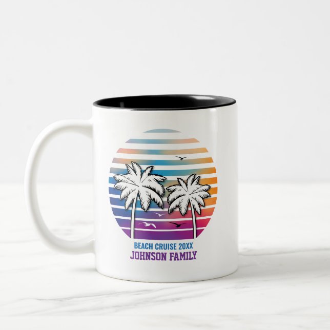 Taza Bicolor Vacaciones de crucero personalizadas para la reuni (Izquierda)