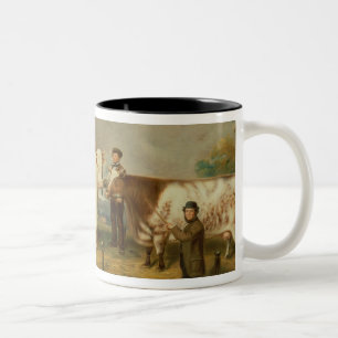 Taza Bicolor Vacas con un ganadero