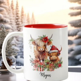 Taza Bicolor Vacas de la montaña de Cuadros Navidades de terner