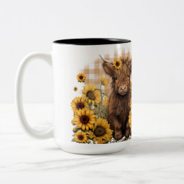 Taza Bicolor Vacas de la región metropolitana de Sunflowers Cer