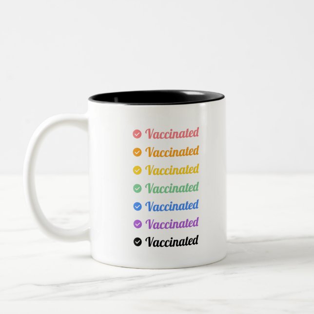 Taza Bicolor Vacuna Pro - Completamente Vacunada - Inmunización (Izquierda)