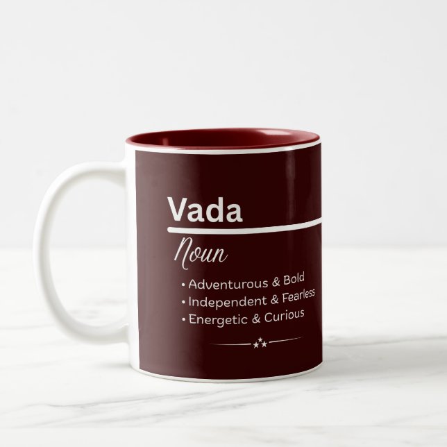 Taza Bicolor Vada Personalized Name Coffee Mug (Izquierda)
