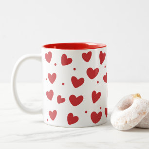 Taza Bicolor Valentin Hearts Pattern 14 de julio