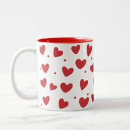Taza Bicolor Valentin Hearts Pattern 14 de julio