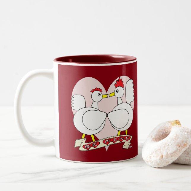 Taza Bicolor Valentine Be Mine (Con donut)