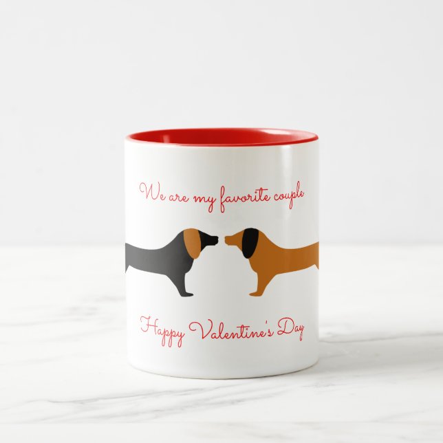 Taza Bicolor Valentine Dachsund Mug (Centro)