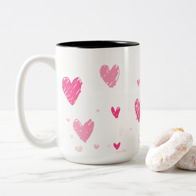 Taza Bicolor Valentine Day (Con donut)