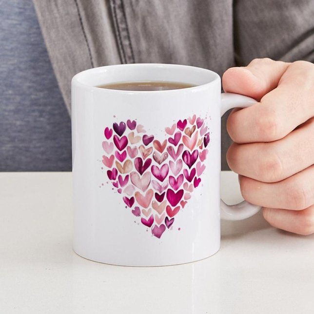 Taza Bicolor Valentine Heart Design Coffee Mug (Subido por el creador)