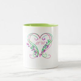 Taza Bicolor Valentine Heart Swirls Mug