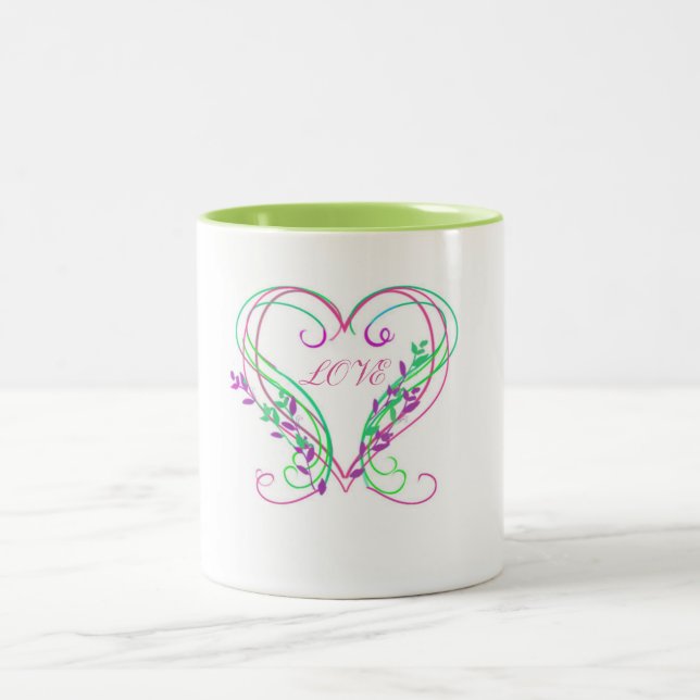 Taza Bicolor Valentine Heart Swirls Mug (Centro)