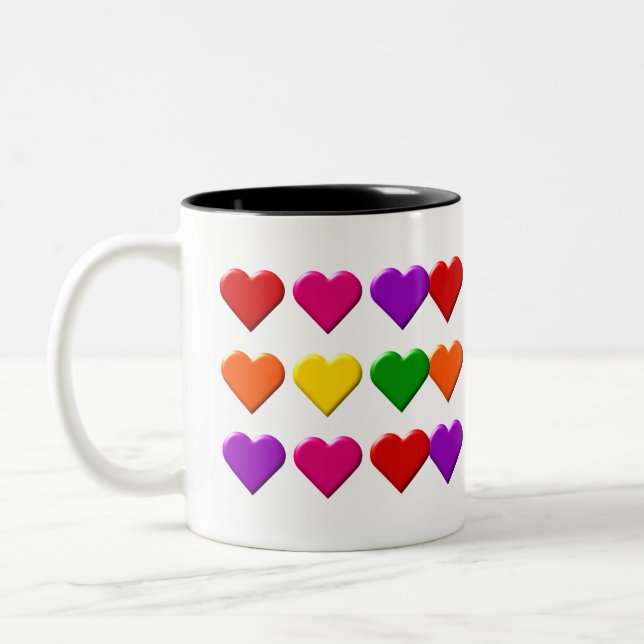 Taza Bicolor Valentine Hearts Mug (Izquierda)