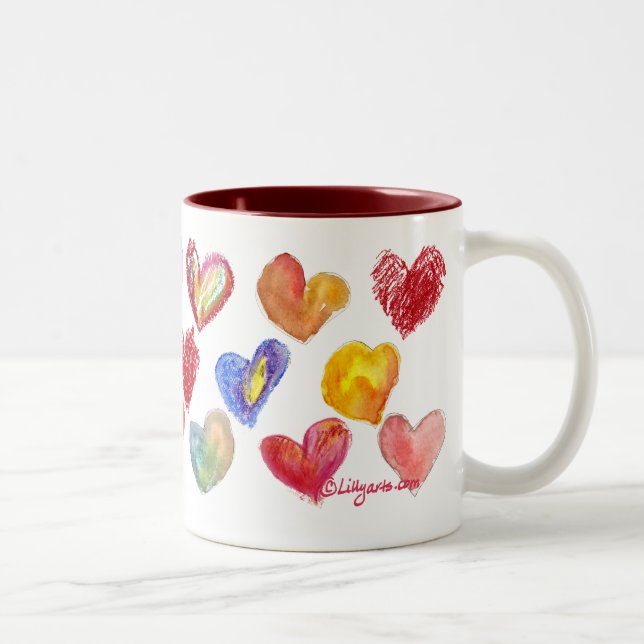 Taza Bicolor Valentine Love Hearts Mug 2 de 4 (Derecha)